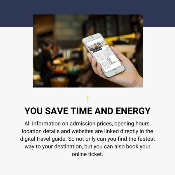 Information über den digitalen Reiseführer Paris in englisch, you save time and energy