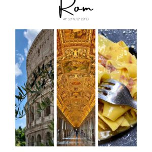 Cover Travel Guide Rom, Bild von Colosseum, Vatikanischen Museen, Pasta