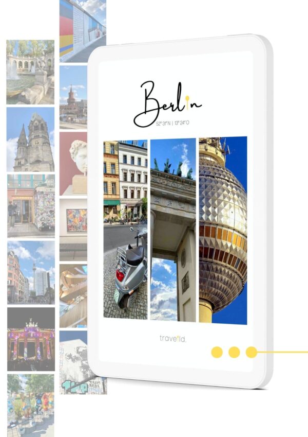 Ansicht des Coverbildes des digitalen Reiseführers für Berlin auf Tablet und iPhone