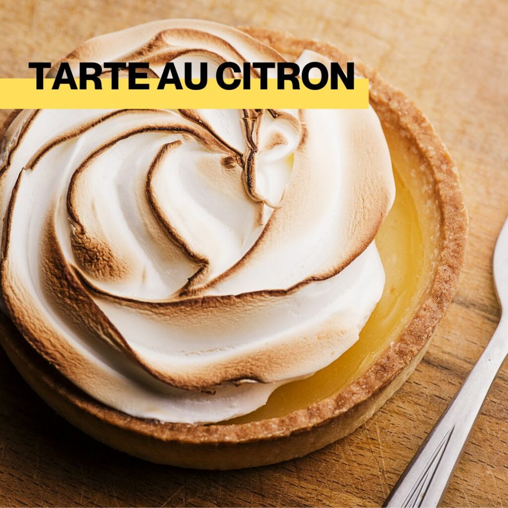 Tarte au citron, französisches Zitronengebäck mit Baiserschicht